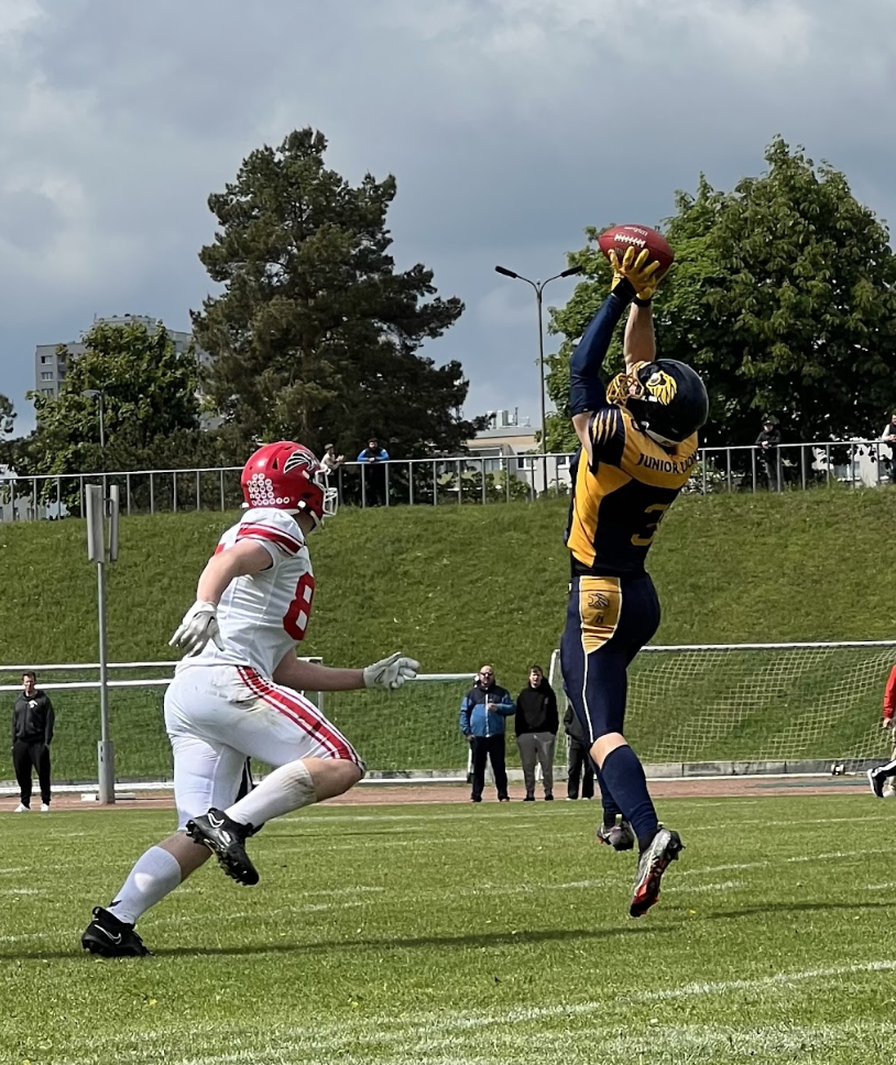 Starker Catch durch den Receiver der Lions